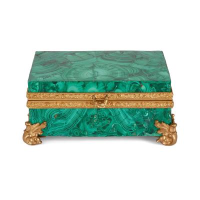 Antique 19th century malachite and ormolu casket
