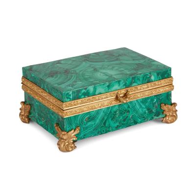 Antique 19th century malachite and ormolu casket