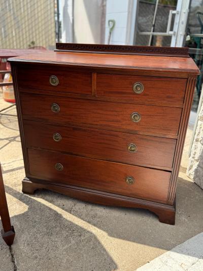 Antique 4 Drawer Walnut Chest