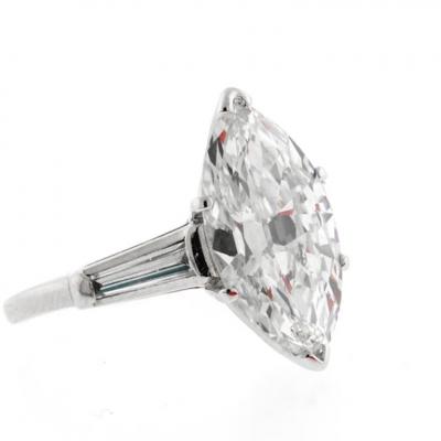 Antique 4 carat Marquise Cut Diamond Ring