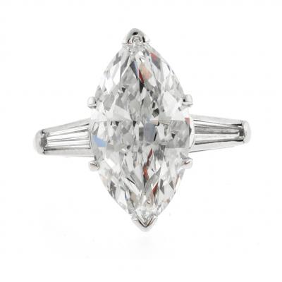 Antique 4 carat Marquise Cut Diamond Ring