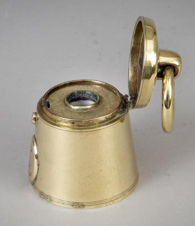 Antique 7 Lb Weight Brass Inkwell