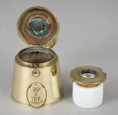 Antique 7 Lb Weight Brass Inkwell