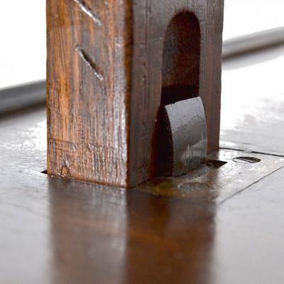 Antique Adjustable Height Mechanical Library Butler Service Table