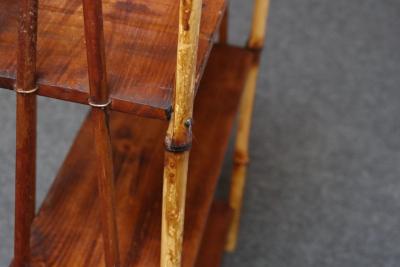 Antique Aesthestic Movement Bamboo Three Tier Shelf Etagere Bookcase