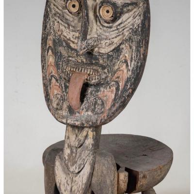 Antique African Orators Stool Teket Litmus People Papua New Guinea 60 H