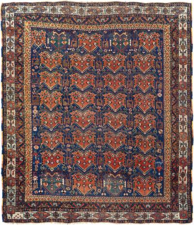 Antique Afshar Rug 4 2 x 4 10 