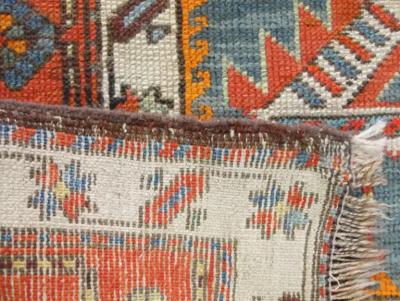 Antique Akstafa Kazak Caucasian Runner 36 x 11