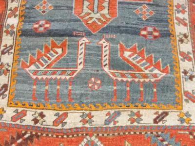 Antique Akstafa Kazak Caucasian Runner 36 x 11