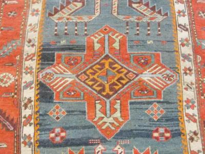 Antique Akstafa Kazak Caucasian Runner 36 x 11