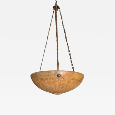 Antique Alabaster Marble Pendant Light Fixture Chandelier