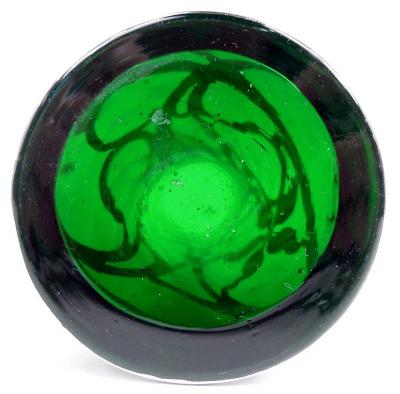 Antique American Art Nouveau Green Silver Overlay Vase