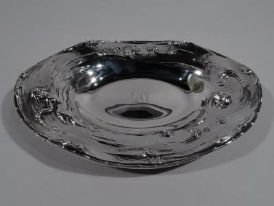 Antique American Art Nouveau Sterling Silver Lorelei Whirlpool Bowl