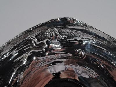 Antique American Art Nouveau Sterling Silver Lorelei Whirlpool Bowl