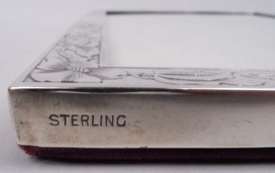 Antique American Art Nouveau Sterling Silver Picture Frame