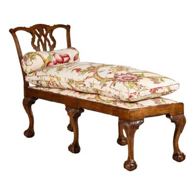 Antique American Chippendale Mahogany Chaise Lounge Daybed