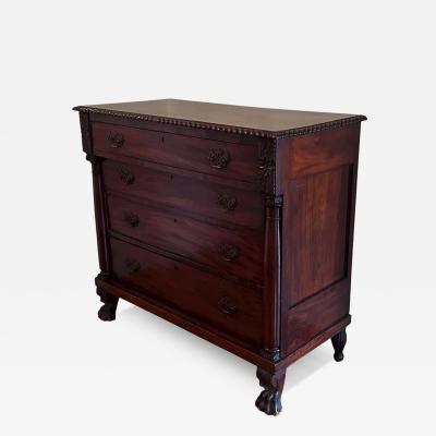 Antique American Classical Mahogany Chest of Drawers Commode