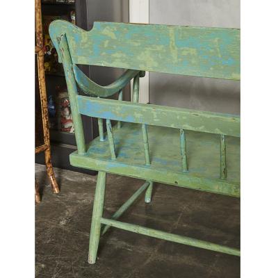 Antique American Country Painted Bench
