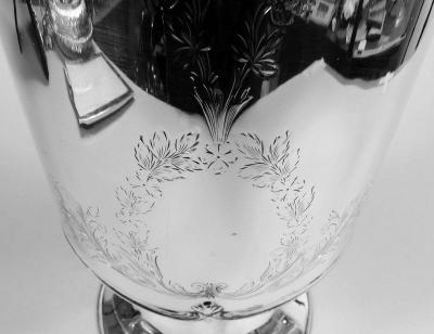 Antique American Edwardian Classical Sterling Silver 18 Inch Vase