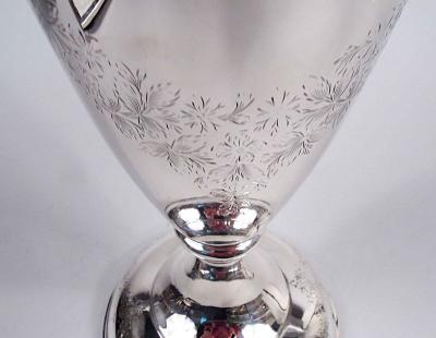 Antique American Edwardian Classical Sterling Silver 18 Inch Vase