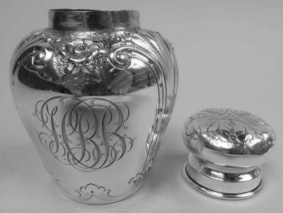 Antique American Edwardian Classical Sterling Silver Tea Caddy