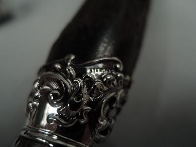 Antique American Edwardian Horn Handled 3 Piece Carving Set