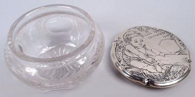 Antique American Edwardian Nursery Rhyme Vanity Jar