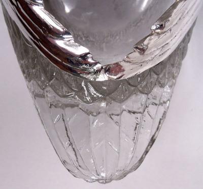 Antique American Edwardian Sterling Silver and Glass Swan Bowl