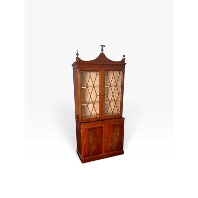 Antique American Federal Mahogany Breakfront Display Cabinet