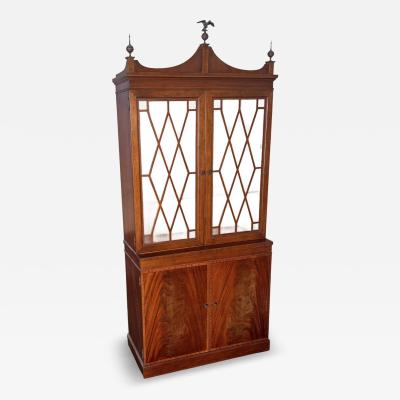 Antique American Federal Mahogany Breakfront Display Cabinet