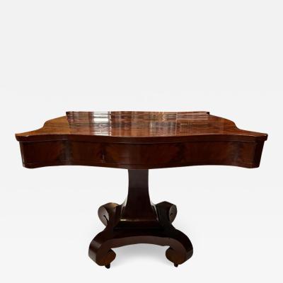 Antique American Flame Mahogany Game Table