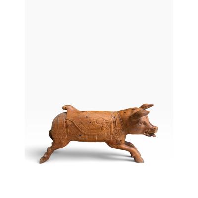 Antique American Folk Art Pig Sculpture