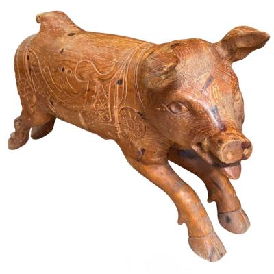 Antique American Folk Art Pig Sculpture