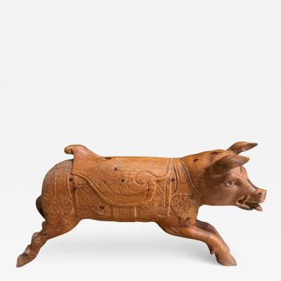 Antique American Folk Art Pig Sculpture