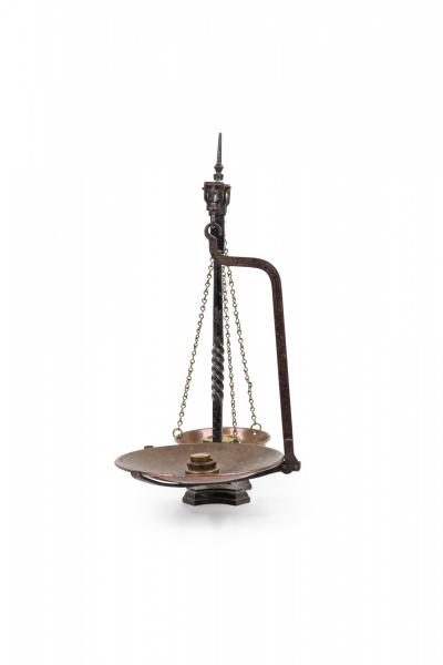 Antique American Iron Balance Weighing Scale with Weights