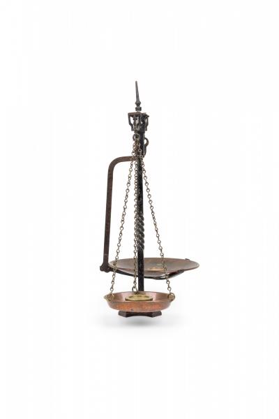 Antique American Iron Balance Weighing Scale with Weights