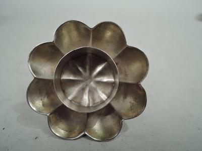 Antique American Modern Sterling Silver and Glass Inkwell on Stand