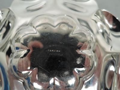 Antique American Modern Sterling Silver and Glass Inkwell on Stand