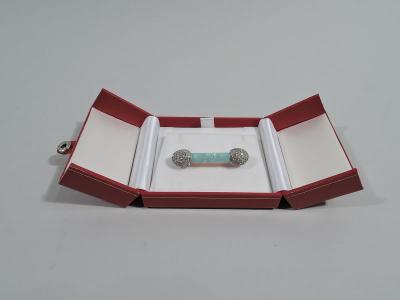 Antique American Platinum and Diamond Brooch with Fiery Pipe Opal
