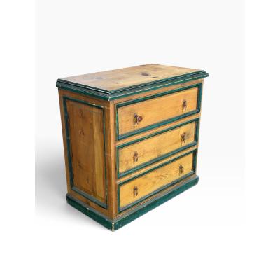 Antique American Rustic Pine Painted Vest of Drawers Dresser
