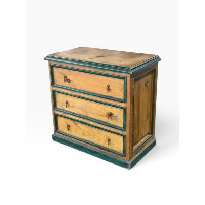 Antique American Rustic Pine Painted Vest of Drawers Dresser