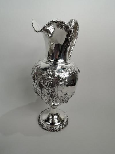Antique American Sterling Silver Pitcher with Fruiting Grapevine 1894