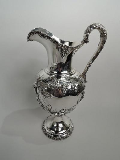 Antique American Sterling Silver Pitcher with Fruiting Grapevine 1894