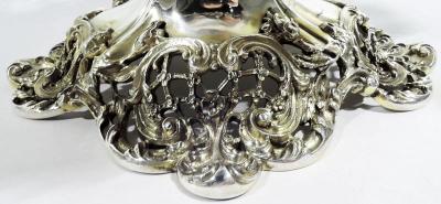 Antique American Victorian Rococo Silver Gilt Centerpiece Bowl