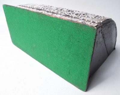 Antique American Victorian Rococo Sterling Silver Leather Letter Box