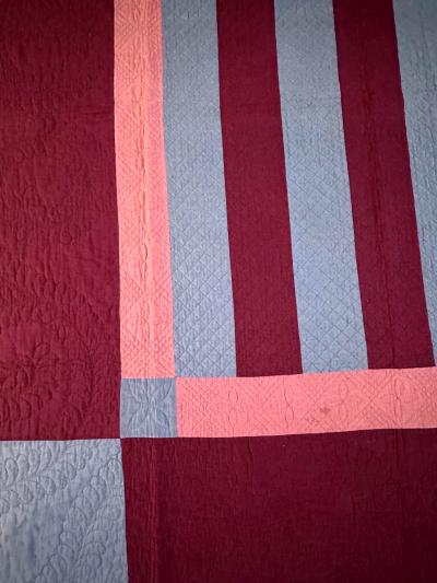 Antique Amish Bars Quilt from Pennsylvania