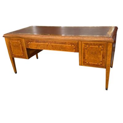 Antique Art Deco Burl Ash Writing Table Desk