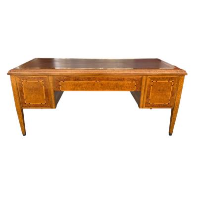 Antique Art Deco Burl Ash Writing Table Desk