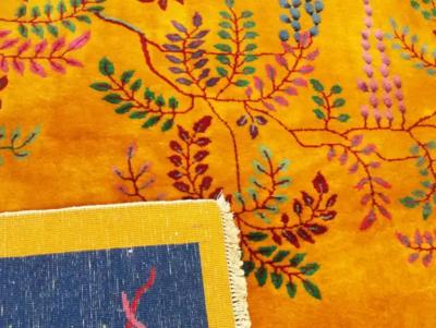 Antique Art Deco Carpet Manchester Wool Sun and Flower