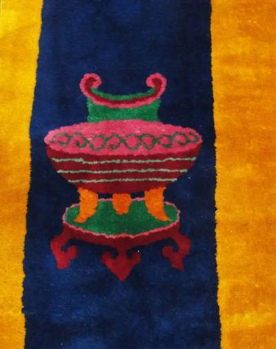 Antique Art Deco Carpet Manchester Wool Sun and Flower